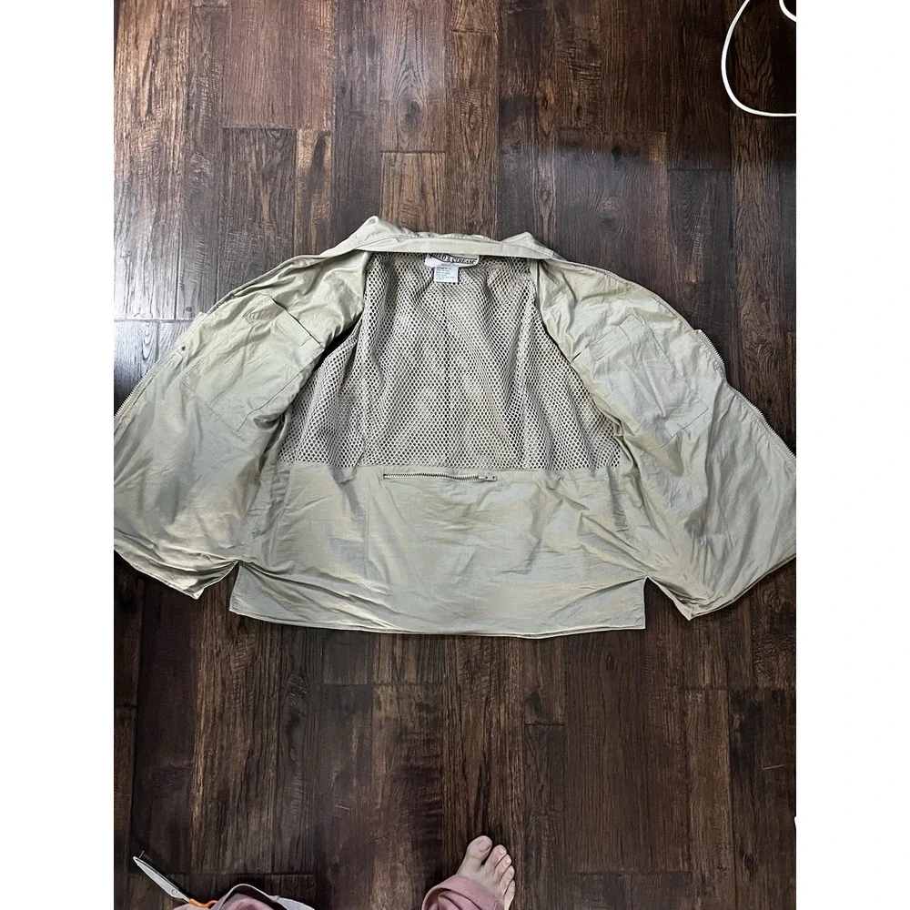 VTG Field & Stream Fly Fishing Vest Mens XL Khaki Multipocket Outdoors Zip Vent